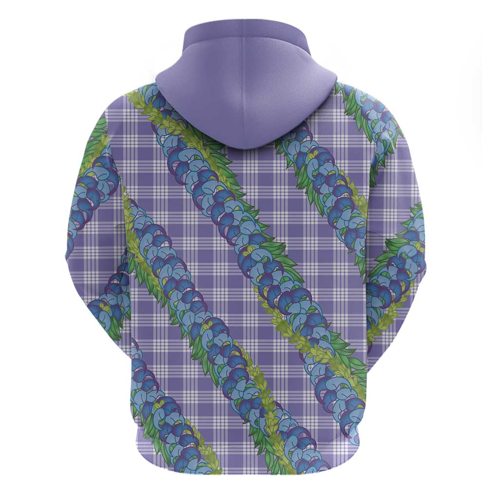 Hawaii Jade Vine Lei Zip Hoodie Aloha Palaka Motif - Purple - Polynesian Pride
