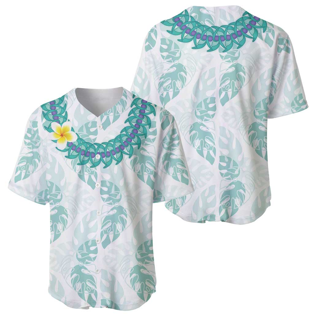 Jade Vine Lei Hawaii Baseball Jersey Aloha Seamless Tropical Leaves - Polynesian Pride