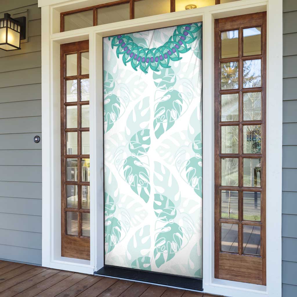 Jade Vine Lei Hawaii Door Cover Aloha Seamless Tropical Leaves - Polynesian Pride