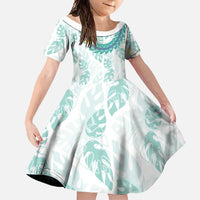Jade Vine Lei Hawaii Family Matching Long Sleeve Bodycon Dress and Hawaiian Shirt Aloha Seamless Tropical Leaves - Polynesian Pride