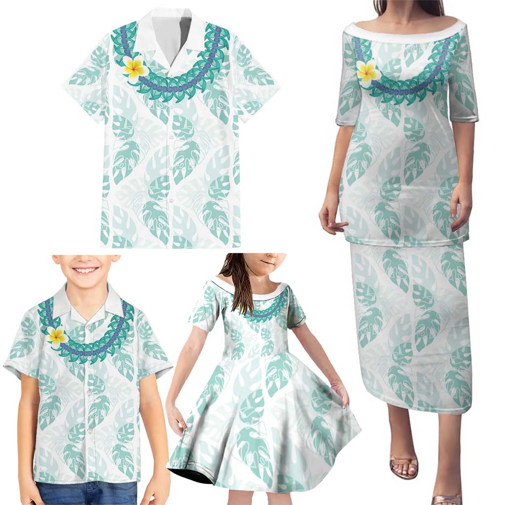 Jade Vine Lei Hawaii Family Matching Puletasi and Hawaiian Shirt Aloha Seamless Tropical Leaves - Polynesian Pride