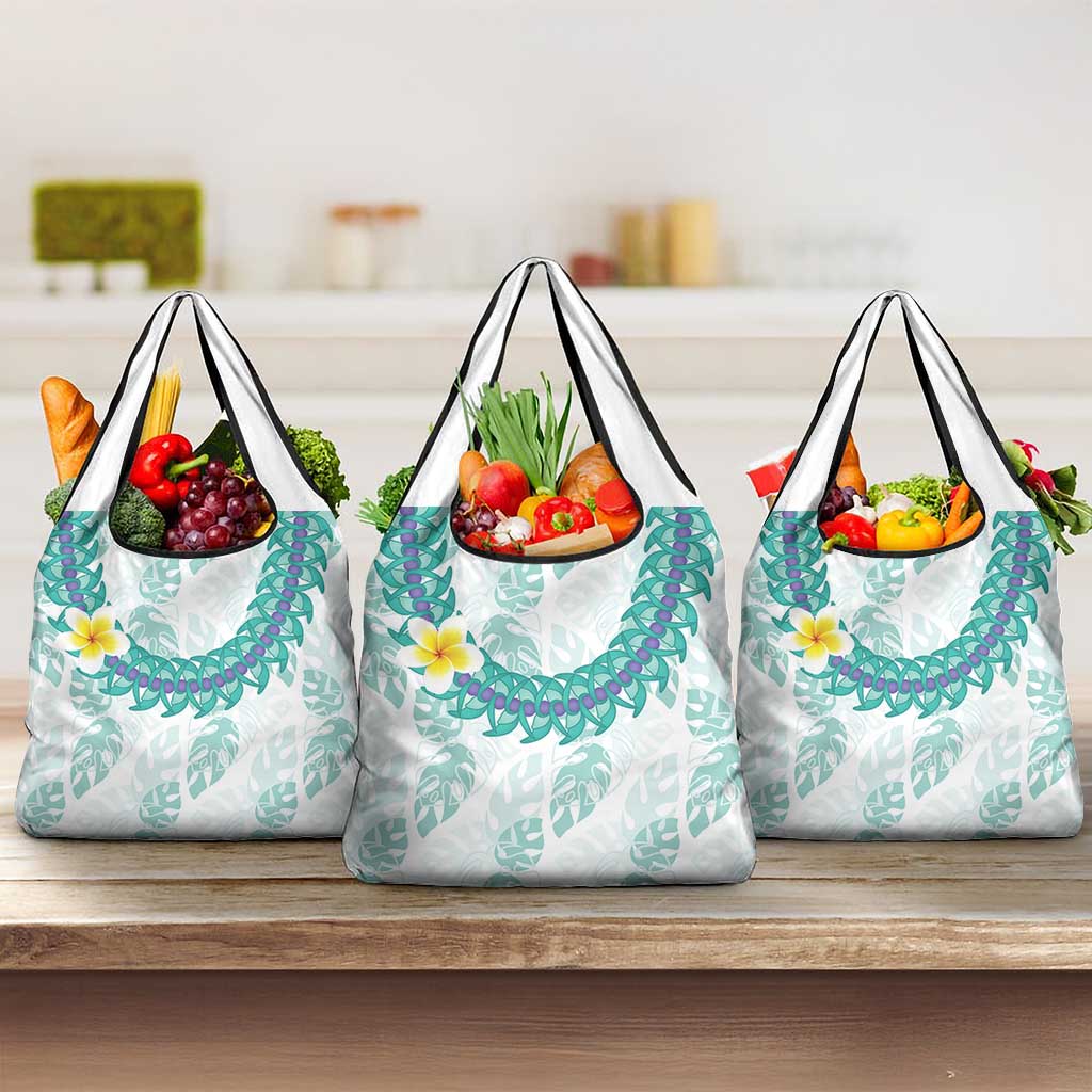 Jade Vine Lei Hawaii Grocery Bag Aloha Seamless Tropical Leaves - Polynesian Pride
