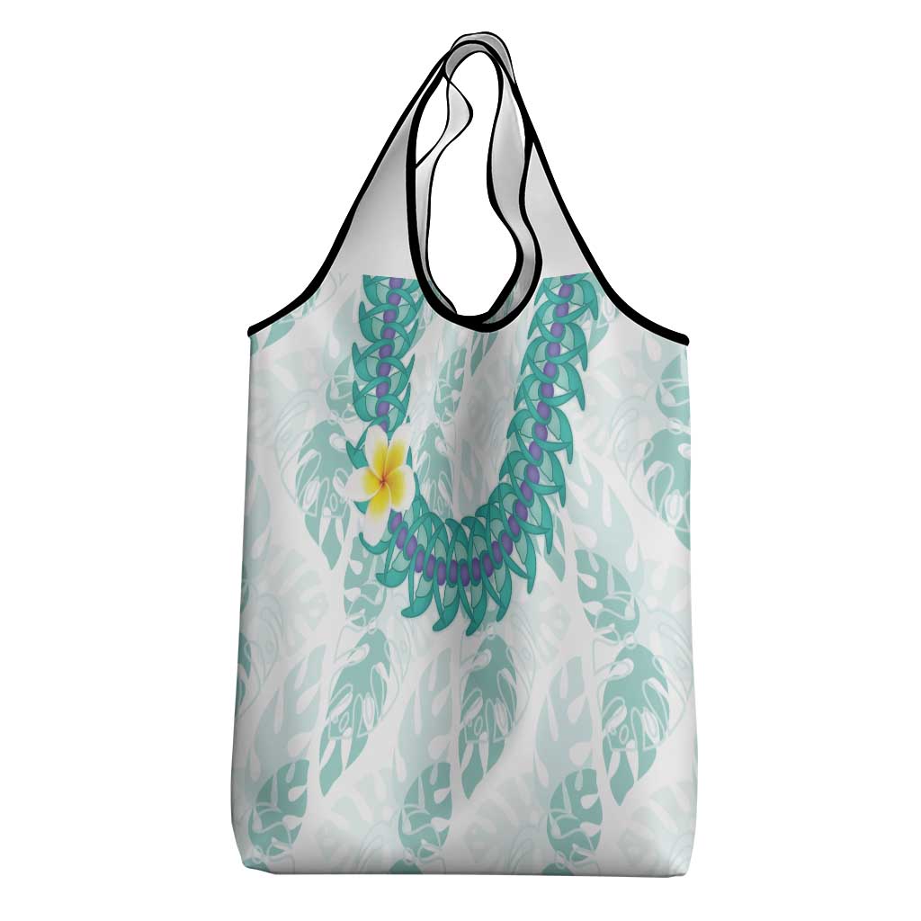 Jade Vine Lei Hawaii Grocery Bag Aloha Seamless Tropical Leaves - Polynesian Pride