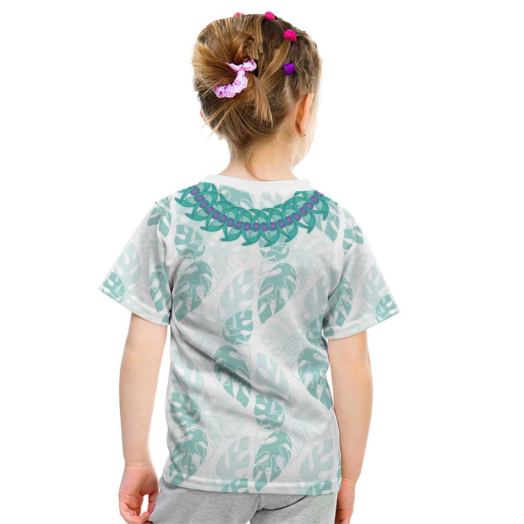 Jade Vine Lei Hawaii Kid T Shirt Aloha Seamless Tropical Leaves - Polynesian Pride