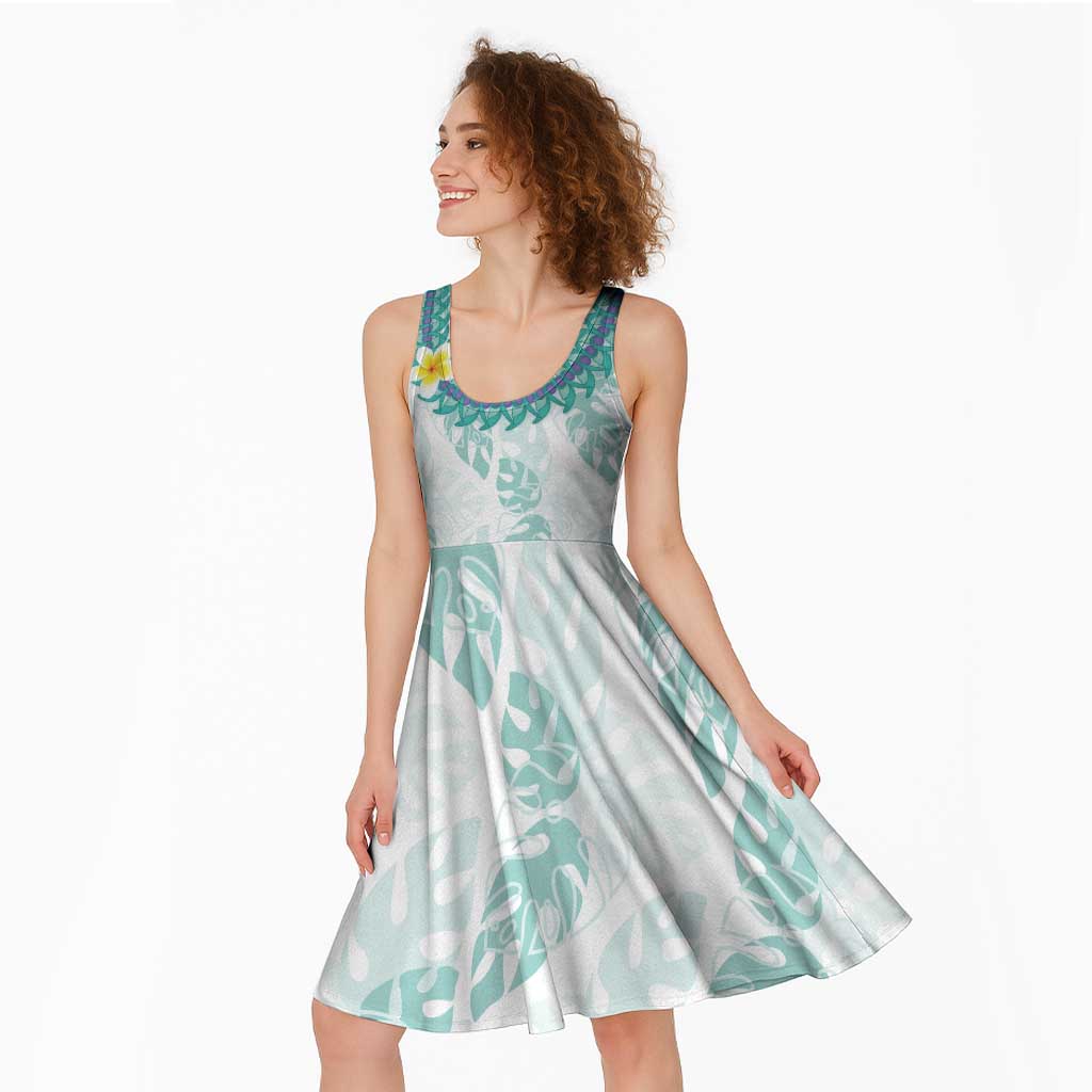 Jade Vine Lei Hawaii Midi Dress Aloha Seamless Tropical Leaves - Polynesian Pride