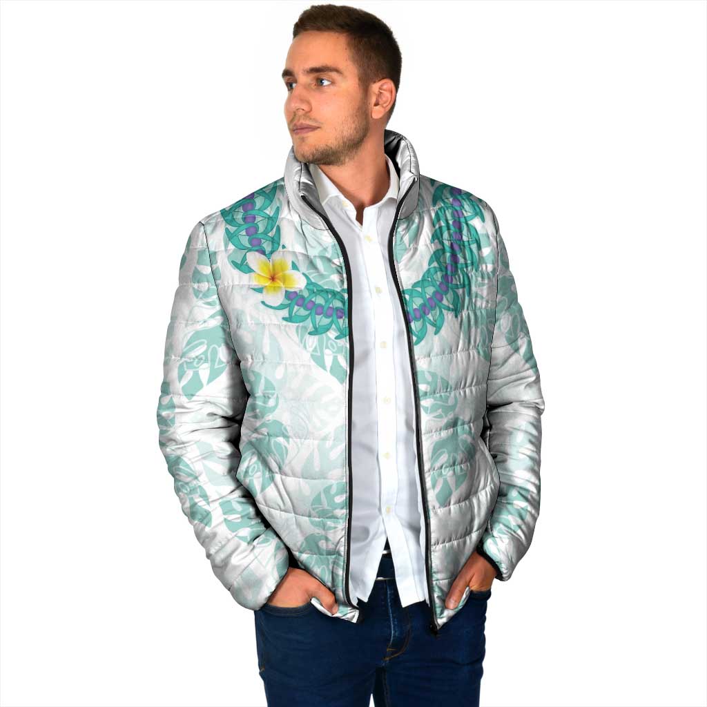 Jade Vine Lei Hawaii Padded Jacket Aloha Seamless Tropical Leaves - Polynesian Pride