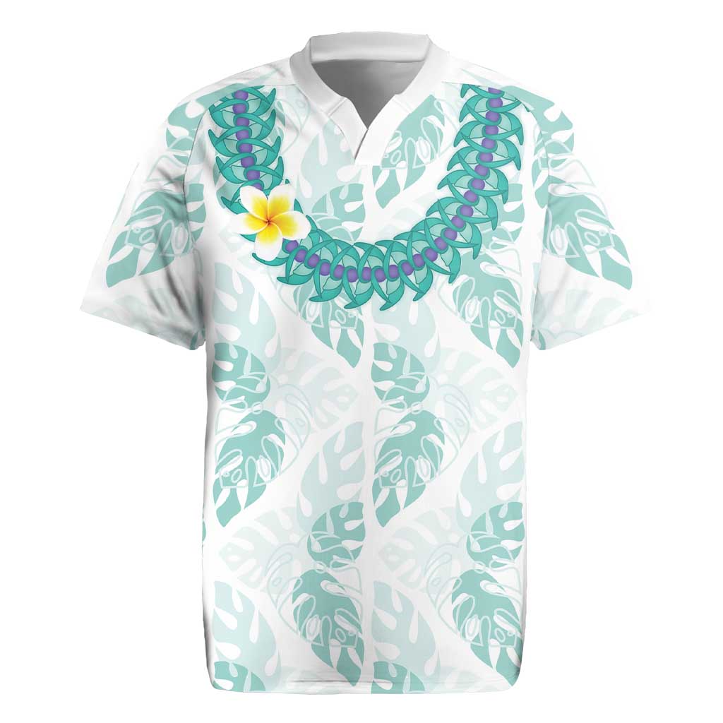 Jade Vine Lei Hawaii Rugby Jersey Aloha Seamless Tropical Leaves - Polynesian Pride