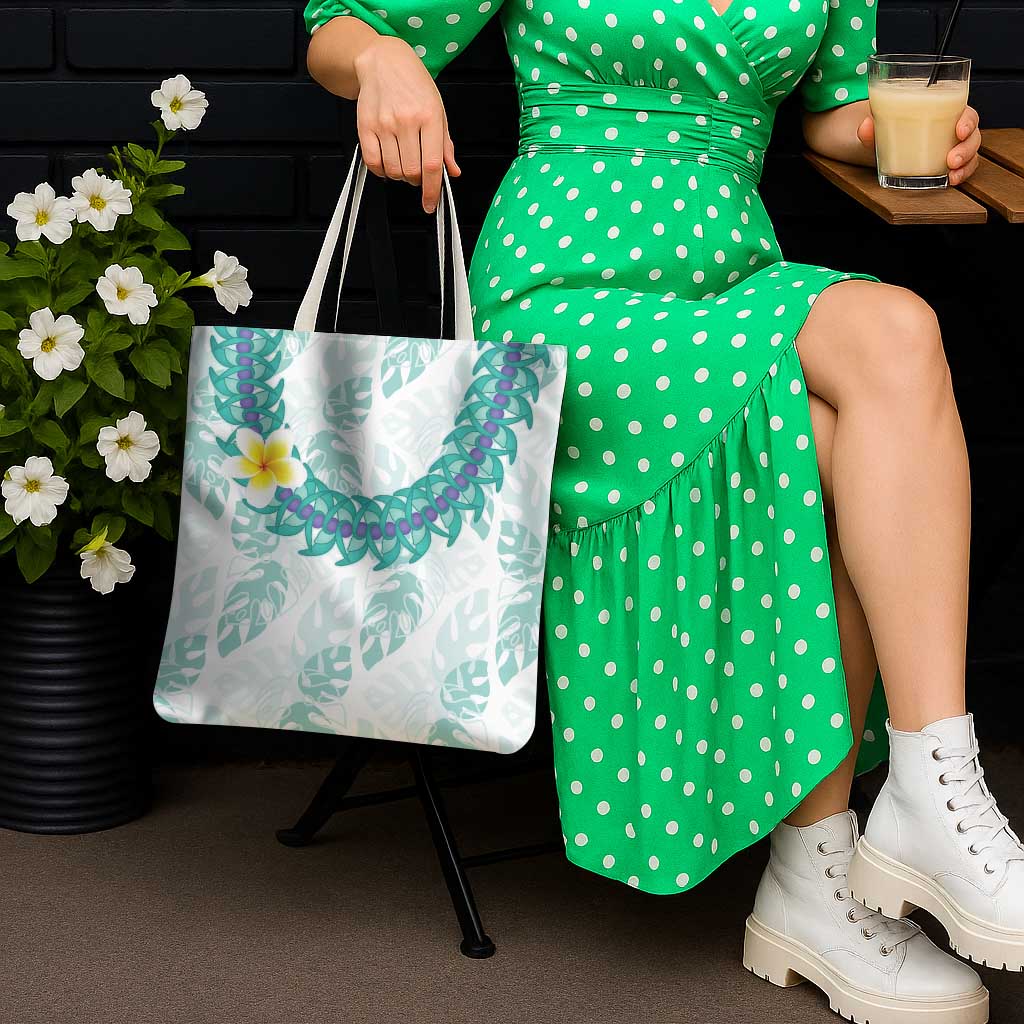 Jade Vine Lei Hawaii Tote Bag Aloha Seamless Tropical Leaves - Polynesian Pride
