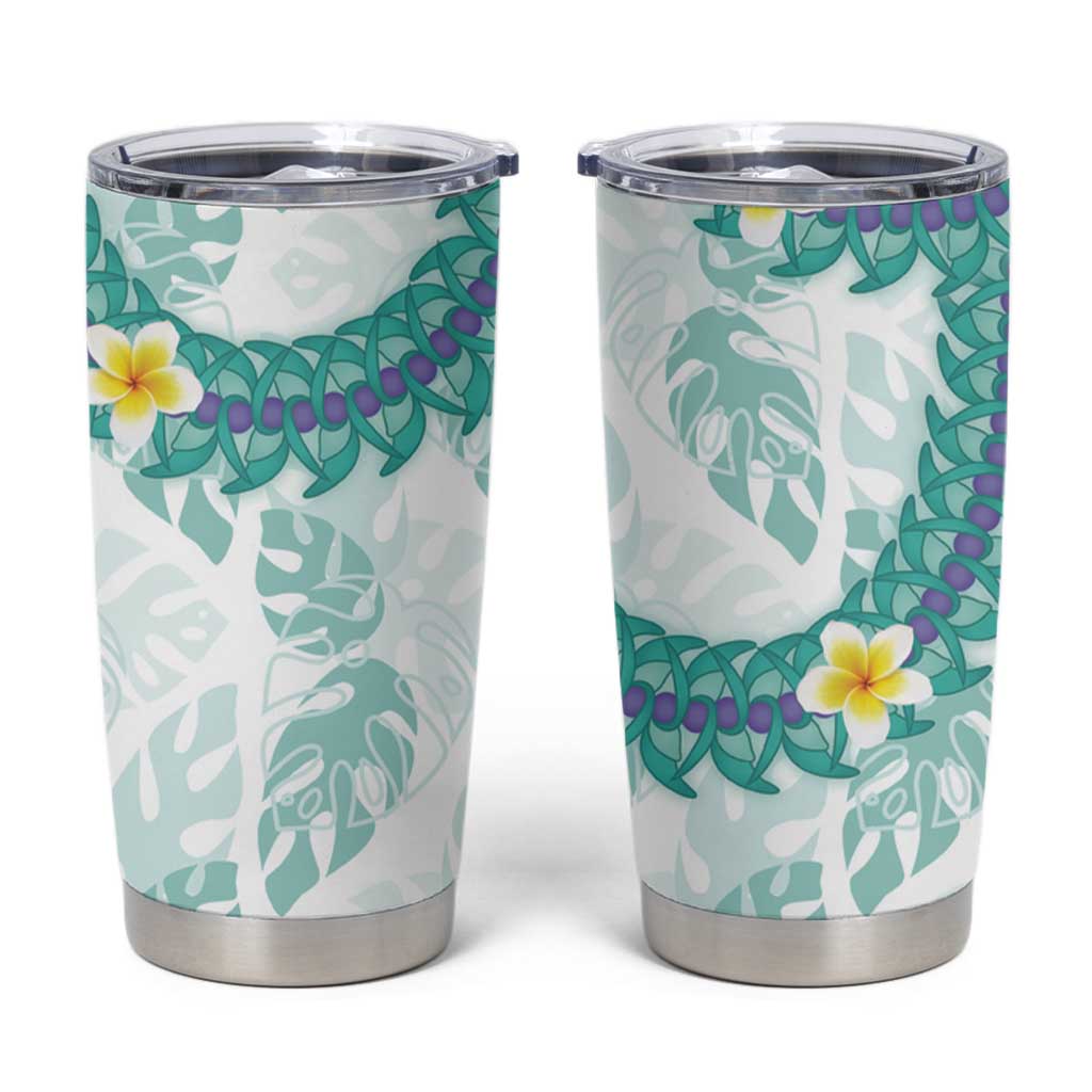 Jade Vine Lei Hawaii Tumbler Cup Aloha Seamless Tropical Leaves - Polynesian Pride