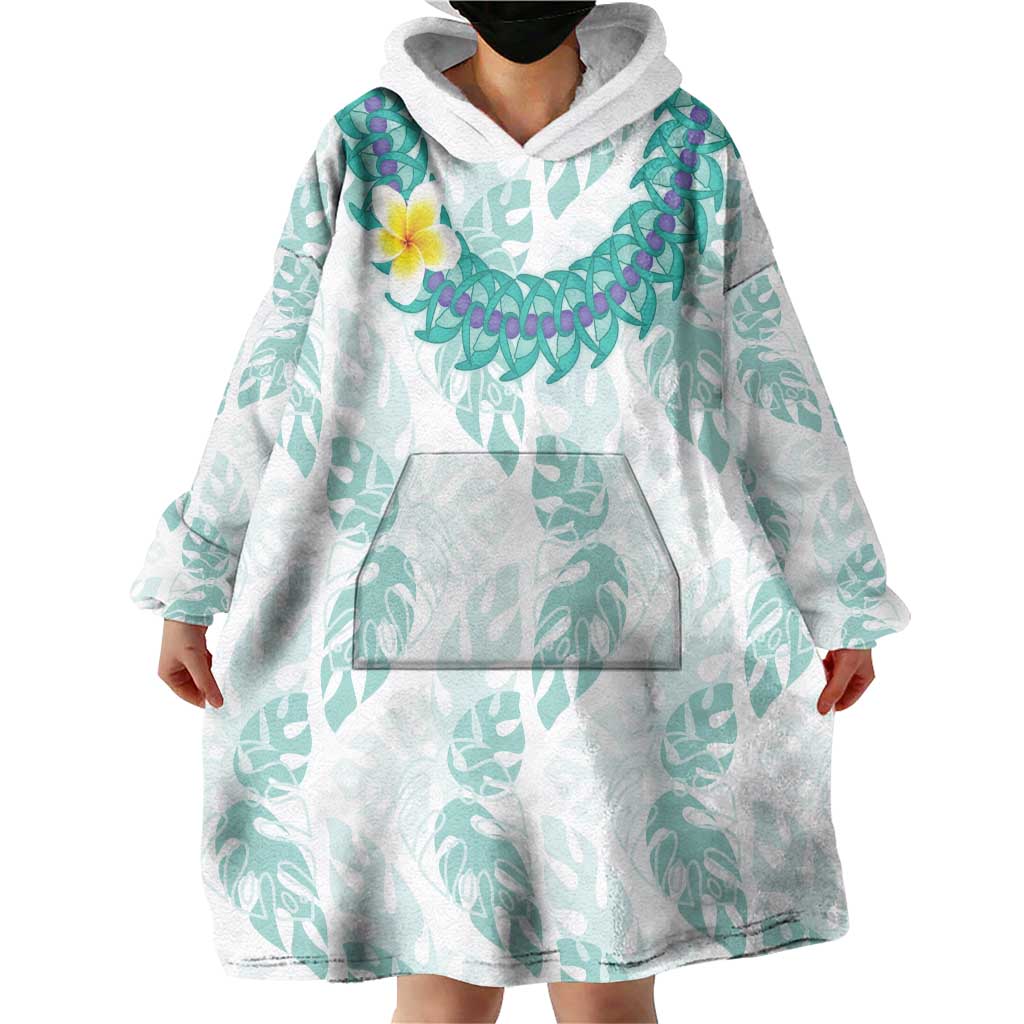 Jade Vine Lei Hawaii Wearable Blanket Hoodie Aloha Seamless Tropical Leaves - Polynesian Pride