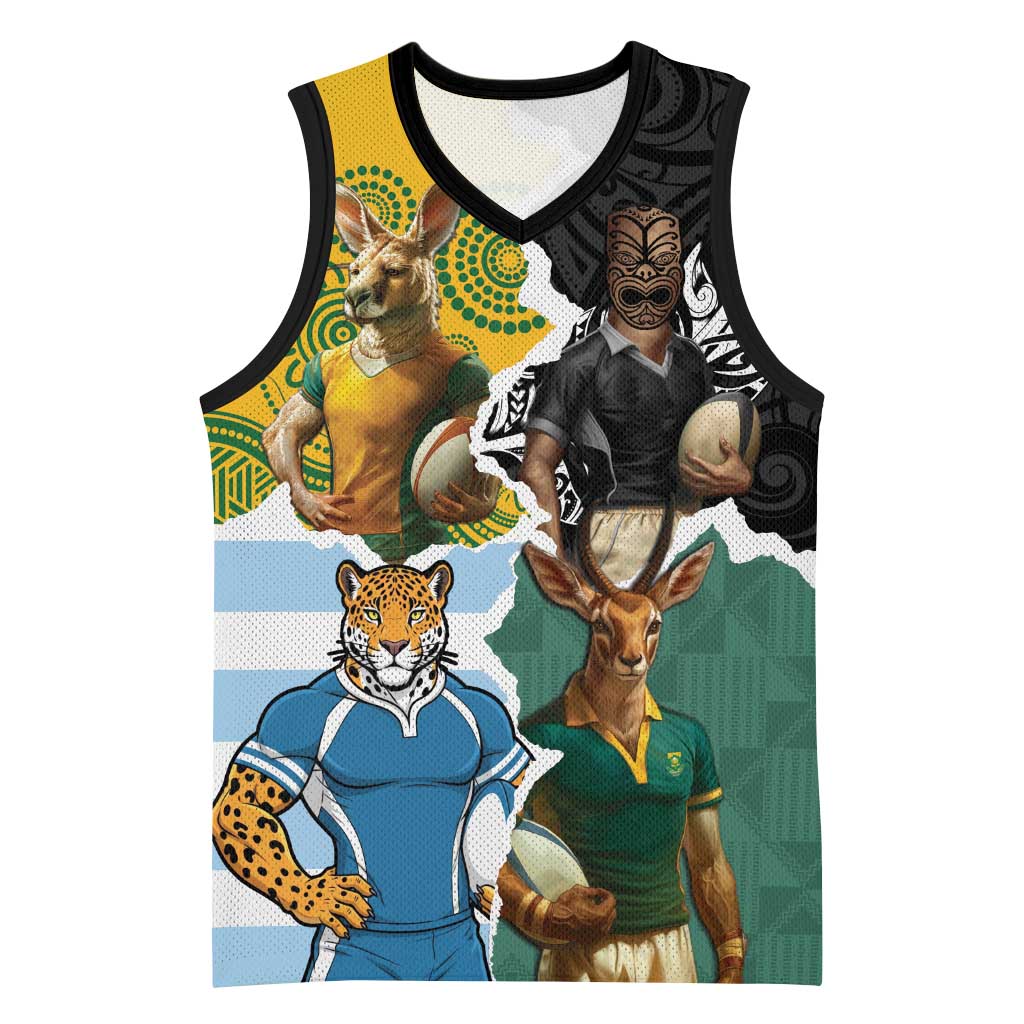 Personalised Rugby 2025 Championship Basketball Jersey Southern Hemisphere Countries Mascots - Polynesian Pride