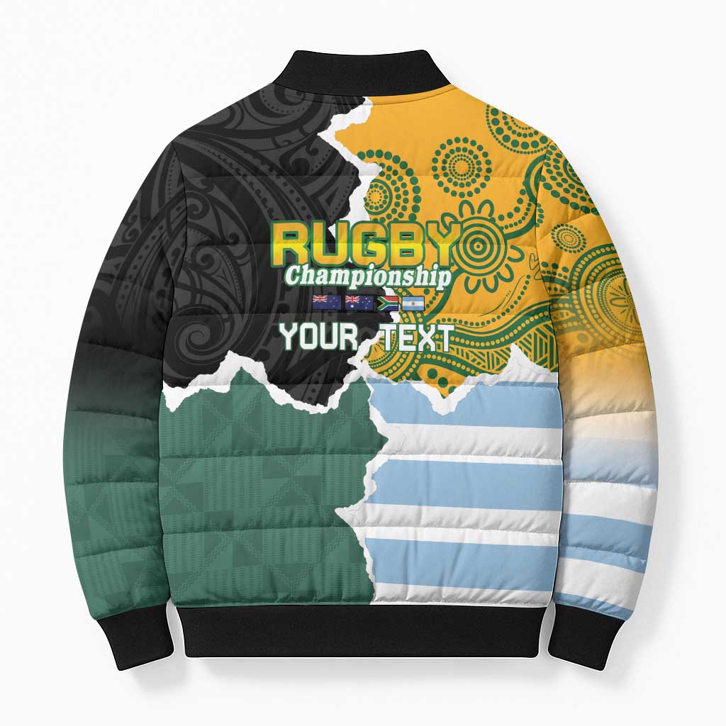 Personalised Rugby 2025 Championship Bomber Puffer Jacket Southern Hemisphere Countries Mascots - Polynesian Pride