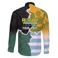 Personalised Rugby 2025 Championship Family Matching Long Sleeve Bodycon Dress and Hawaiian Shirt Southern Hemisphere Countries Mascots - Polynesian Pride