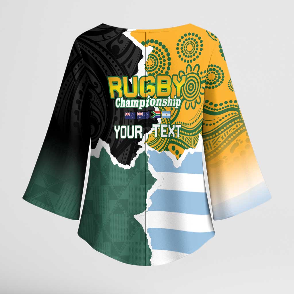 Personalised Rugby 2025 Championship Kimono Sleeve Blouse Southern Hemisphere Countries Mascots - Polynesian Pride