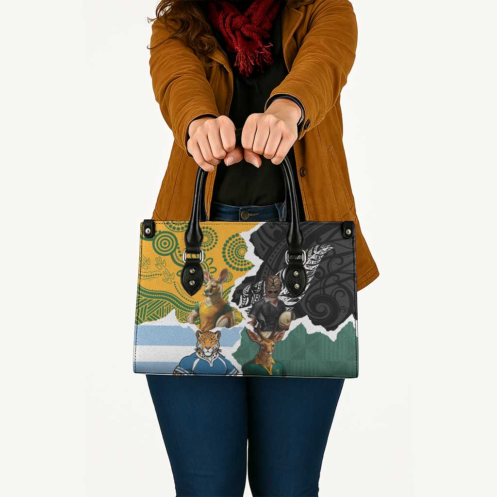 Rugby 2025 Championship Leather Bag Southern Hemisphere Countries Mascots - Polynesian Pride