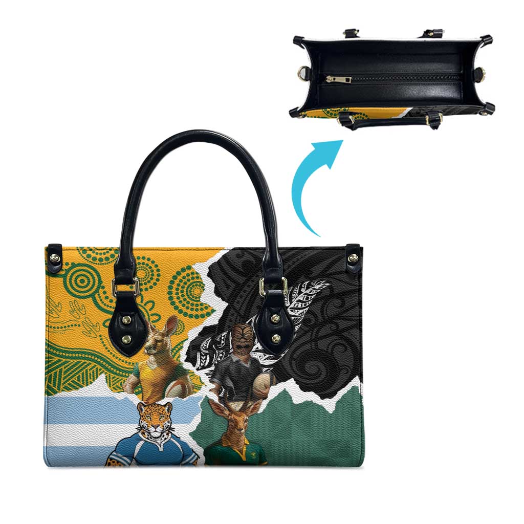 Rugby 2025 Championship Leather Bag Southern Hemisphere Countries Mascots - Polynesian Pride