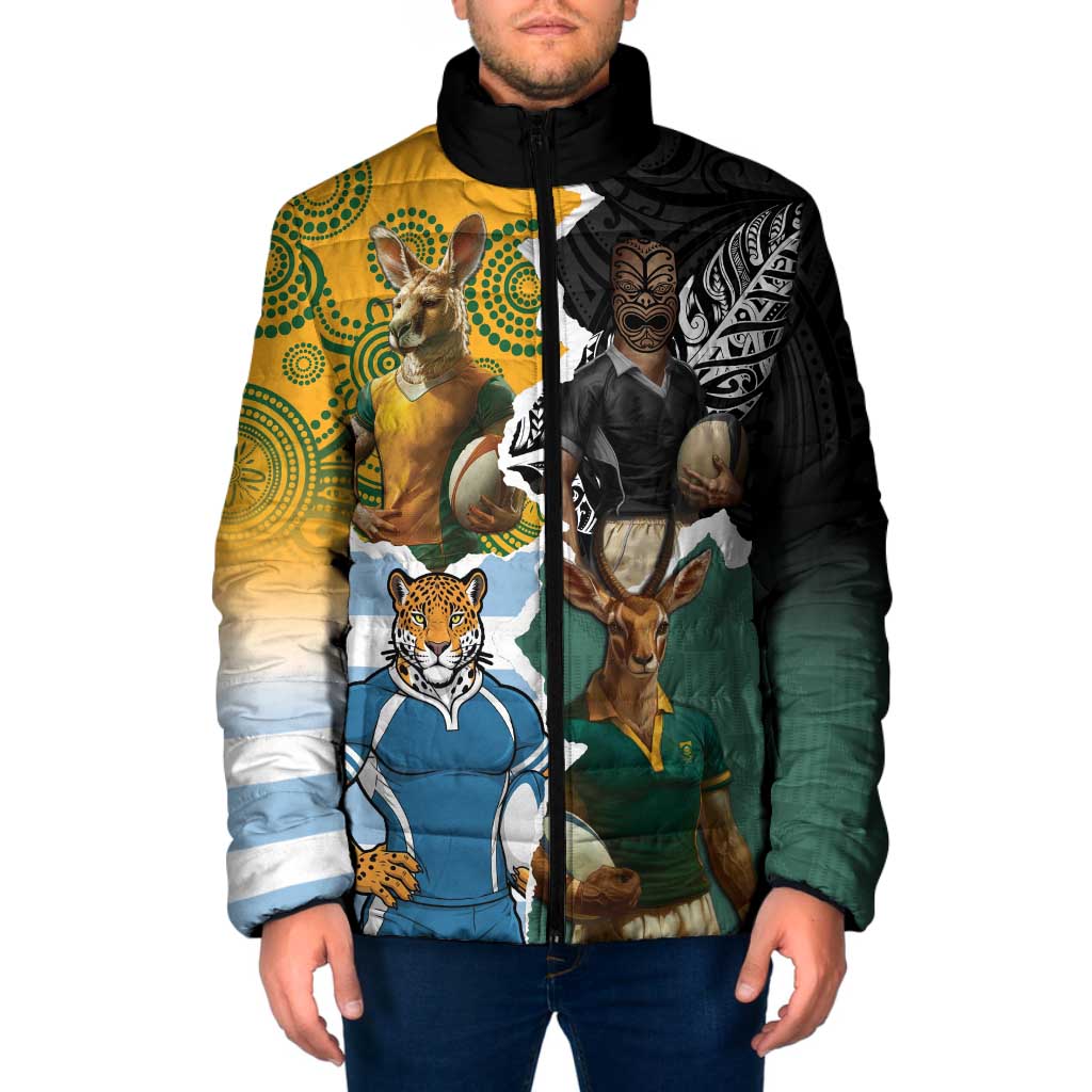 Personalised Rugby 2025 Championship Padded Jacket Southern Hemisphere Countries Mascots - Polynesian Pride