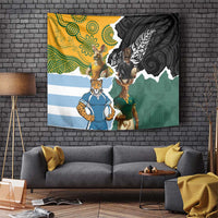 Rugby 2025 Championship Tapestry Southern Hemisphere Countries Mascots LT14 Black - Polynesian Pride