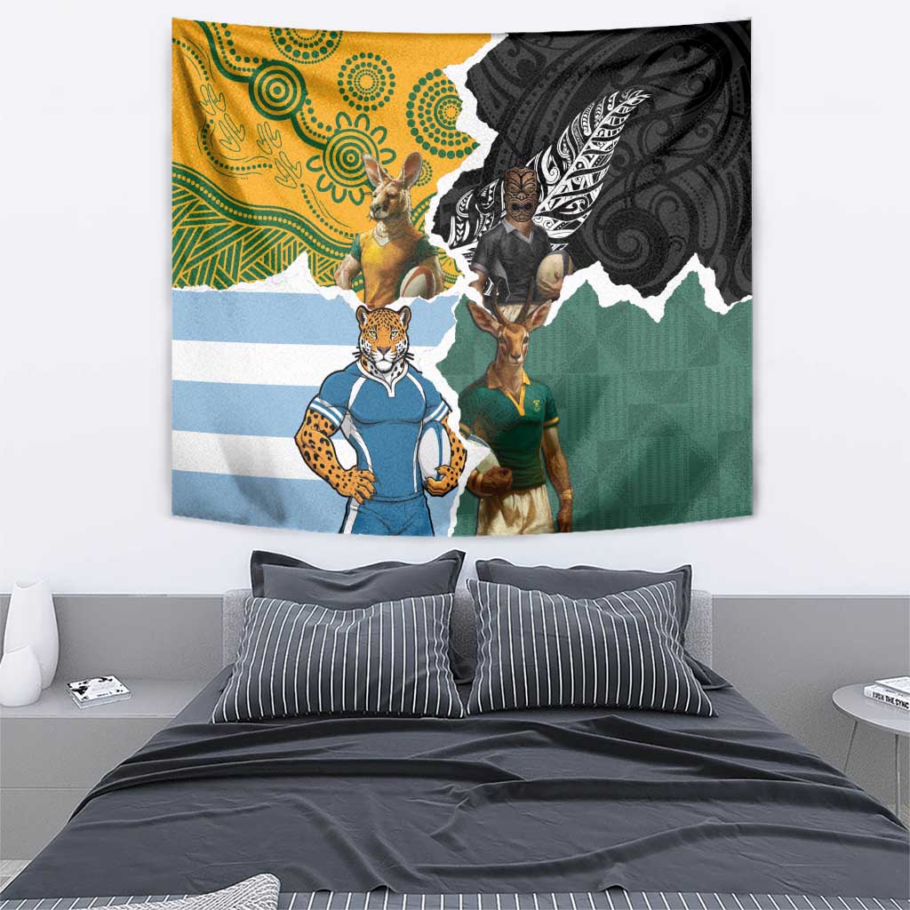 Rugby 2025 Championship Tapestry Southern Hemisphere Countries Mascots LT14 - Polynesian Pride