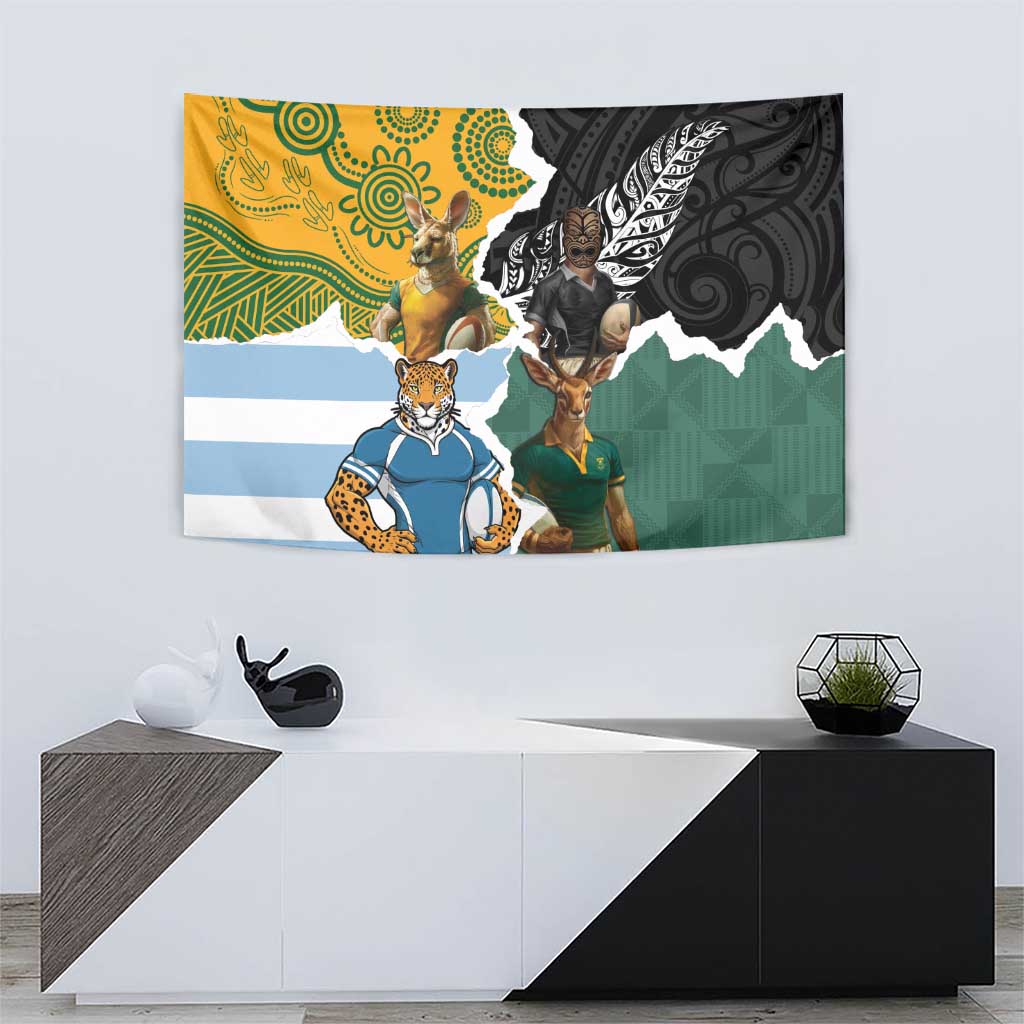 Rugby 2025 Championship Tapestry Southern Hemisphere Countries Mascots LT14 - Polynesian Pride