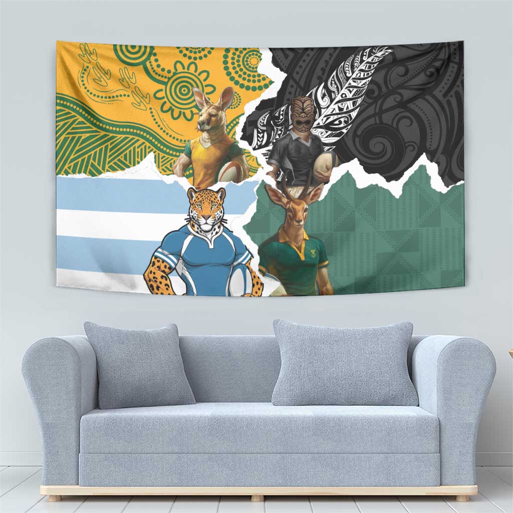 Rugby 2025 Championship Tapestry Southern Hemisphere Countries Mascots LT14 - Polynesian Pride