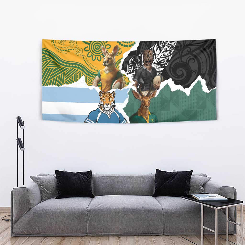 Rugby 2025 Championship Tapestry Southern Hemisphere Countries Mascots LT14 - Polynesian Pride