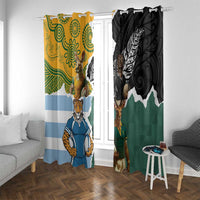 Rugby 2025 Championship Window Curtain Southern Hemisphere Countries Mascots - Polynesian Pride