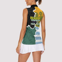 Personalised Rugby 2025 Championship Women Sleeveless Polo Shirt Southern Hemisphere Countries Mascots - Polynesian Pride