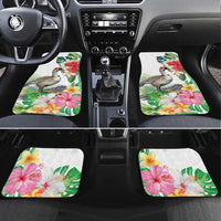 Aloha Hawaii Nene Goose Car Mats Tropical Flowers Watercolor Stylized - Polynesian Pride