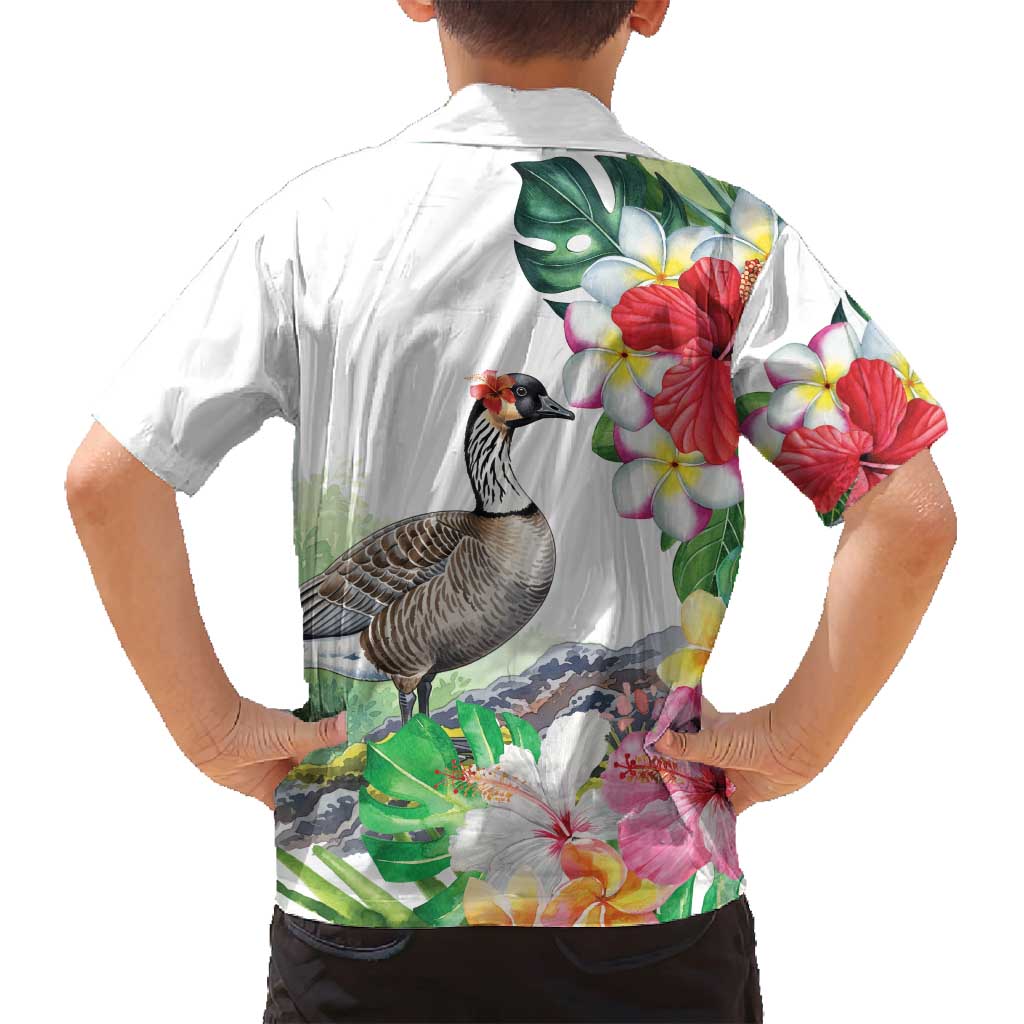 Aloha Hawaii Nene Goose Family Matching Summer Maxi Dress and Hawaiian Shirt Tropical Flowers Watercolor Stylized - Polynesian Pride