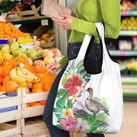 Aloha Hawaii Nene Goose Grocery Bag Tropical Flowers Watercolor Stylized - Polynesian Pride