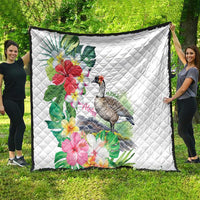 Aloha Hawaii Nene Goose Quilt Tropical Flowers Watercolor Stylized - Polynesian Pride