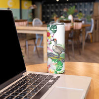 Aloha Hawaii Nene Goose Skinny Tumbler Tropical Flowers Watercolor Stylized - Polynesian Pride