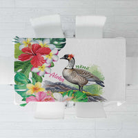 Aloha Hawaii Nene Goose Tablecloth Tropical Flowers Watercolor Stylized - Polynesian Pride