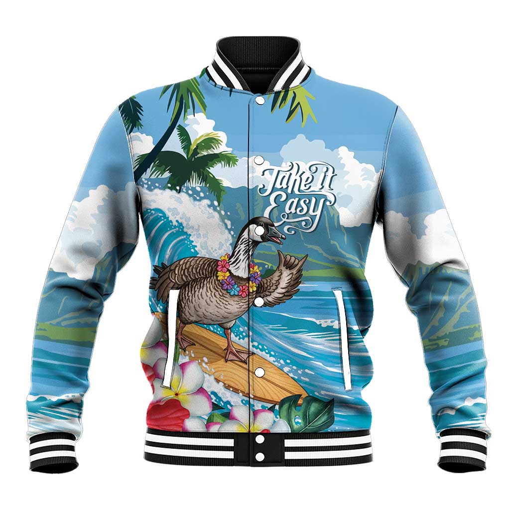 Aloha Hawaii Shaka Nene Goose Baseball Jacket Surfing Take It Easy - Polynesian Pride