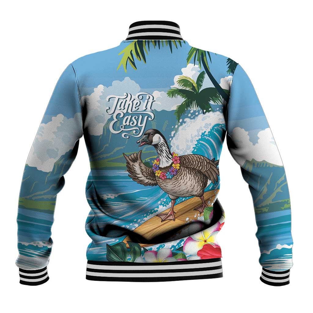 Aloha Hawaii Shaka Nene Goose Baseball Jacket Surfing Take It Easy - Polynesian Pride