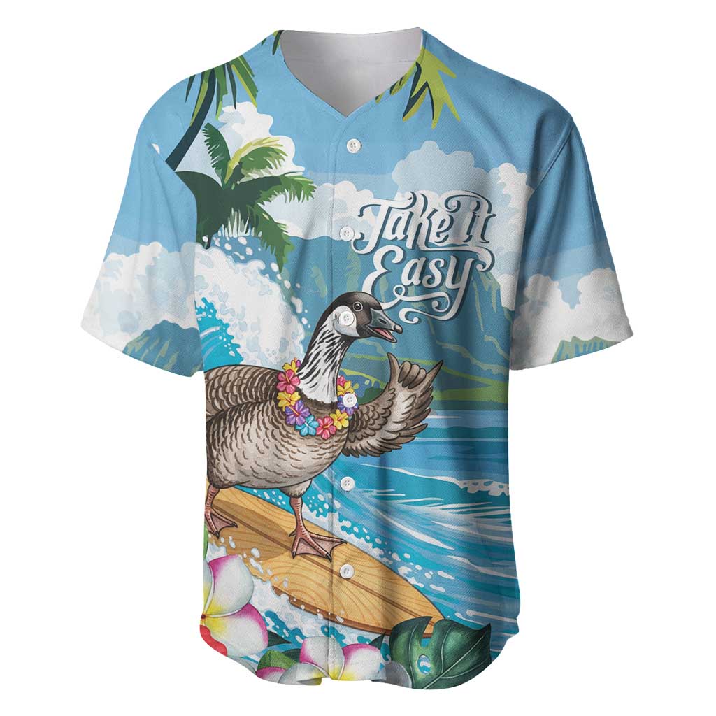 Aloha Hawaii Shaka Nene Goose Baseball Jersey Surfing Take It Easy - Polynesian Pride