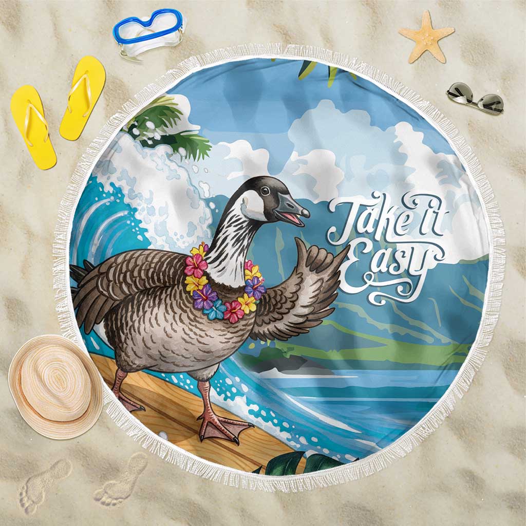 Aloha Hawaii Shaka Nene Goose Beach Blanket Surfing Take It Easy - Polynesian Pride