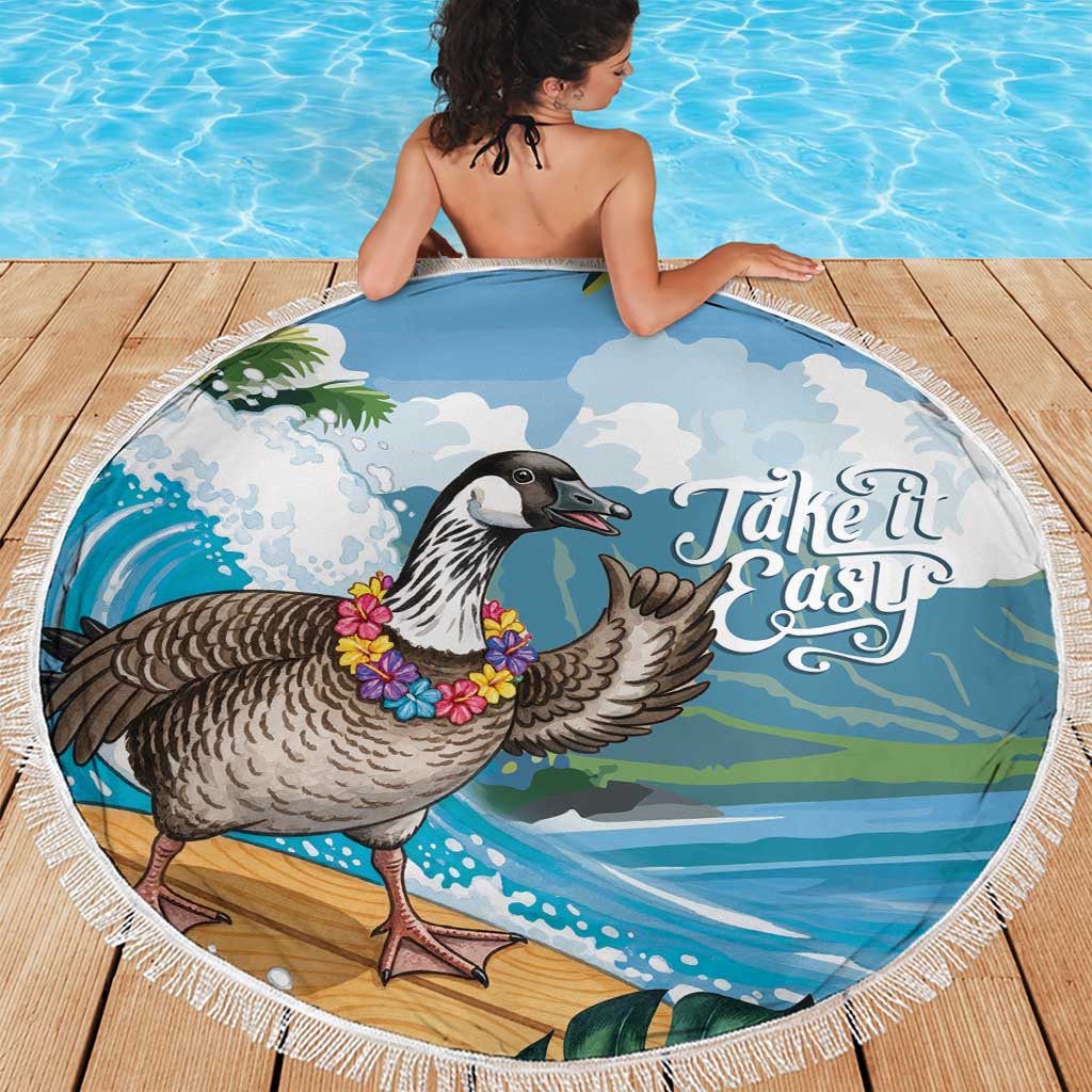 Aloha Hawaii Shaka Nene Goose Beach Blanket Surfing Take It Easy - Polynesian Pride