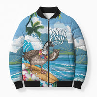 Aloha Hawaii Shaka Nene Goose Bomber Puffer Jacket Surfing Take It Easy - Polynesian Pride