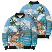 Aloha Hawaii Shaka Nene Goose Bomber Puffer Jacket Surfing Take It Easy - Polynesian Pride