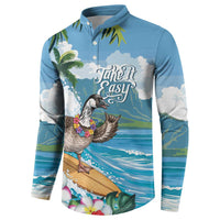 Aloha Hawaii Shaka Nene Goose Button Sweatshirt Surfing Take It Easy - Polynesian Pride