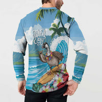 Aloha Hawaii Shaka Nene Goose Button Sweatshirt Surfing Take It Easy - Polynesian Pride