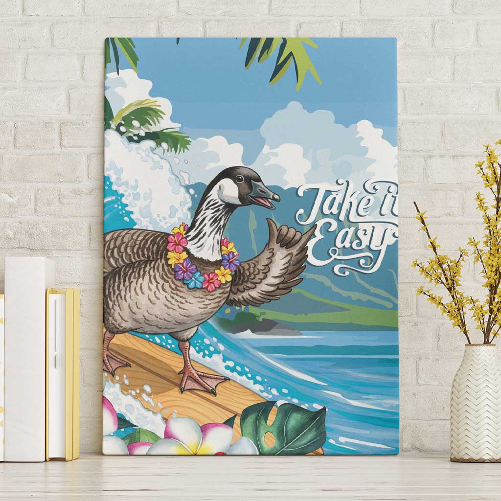 Aloha Hawaii Shaka Nene Goose Canvas Wall Art Surfing Take It Easy - Polynesian Pride