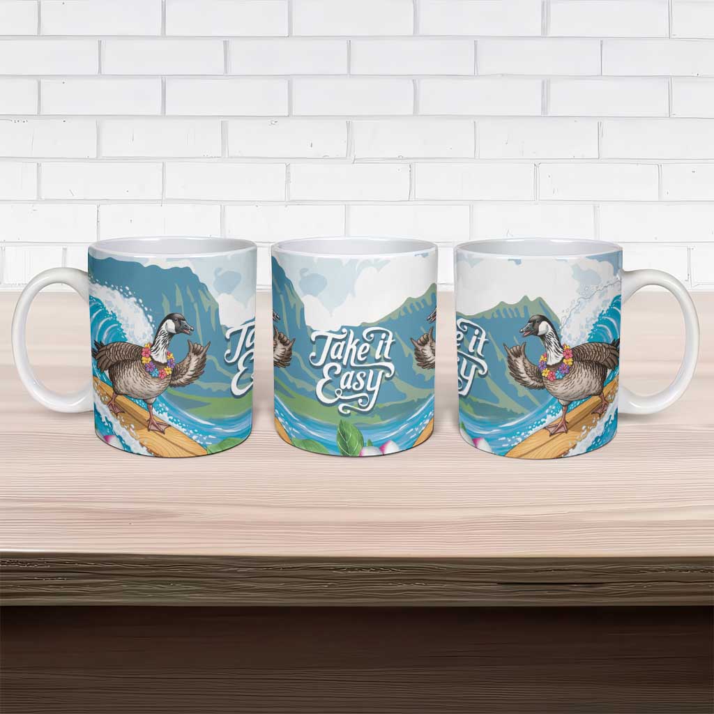 Aloha Hawaii Shaka Nene Goose Ceramic Mug Surfing Take It Easy - Polynesian Pride