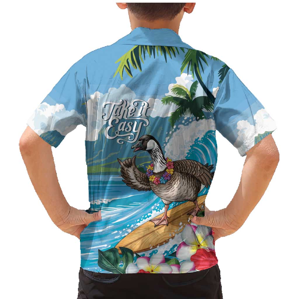 Aloha Hawaii Shaka Nene Goose Family Matching Mermaid Dress and Hawaiian Shirt Surfing Take It Easy - Polynesian Pride
