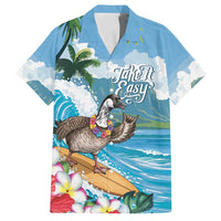 Aloha Hawaii Shaka Nene Goose Family Matching Off Shoulder Short Dress and Hawaiian Shirt Surfing Take It Easy - Polynesian Pride