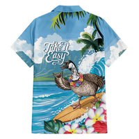 Aloha Hawaii Shaka Nene Goose Family Matching Off Shoulder Short Dress and Hawaiian Shirt Surfing Take It Easy - Polynesian Pride
