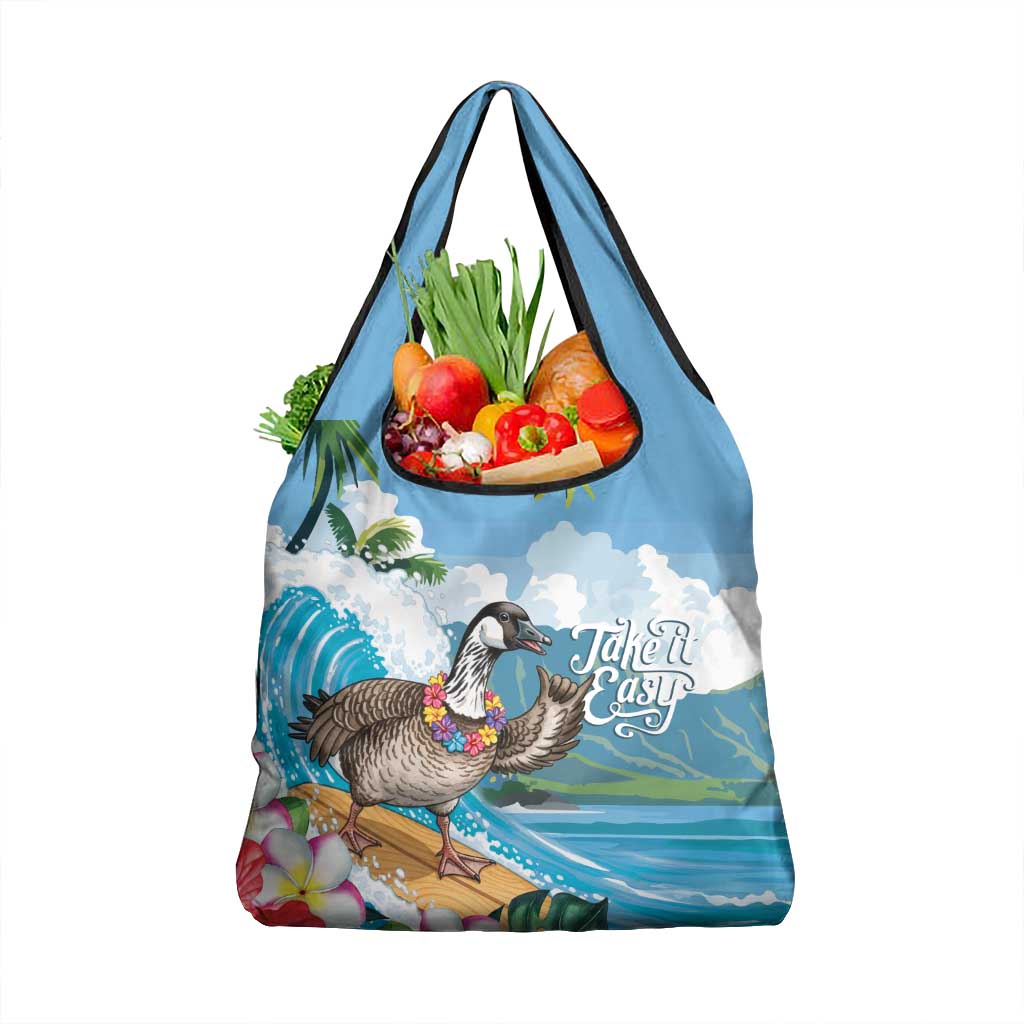 Aloha Hawaii Shaka Nene Goose Grocery Bag Surfing Take It Easy - Polynesian Pride