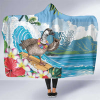 Aloha Hawaii Shaka Nene Goose Hooded Blanket Surfing Take It Easy - Polynesian Pride
